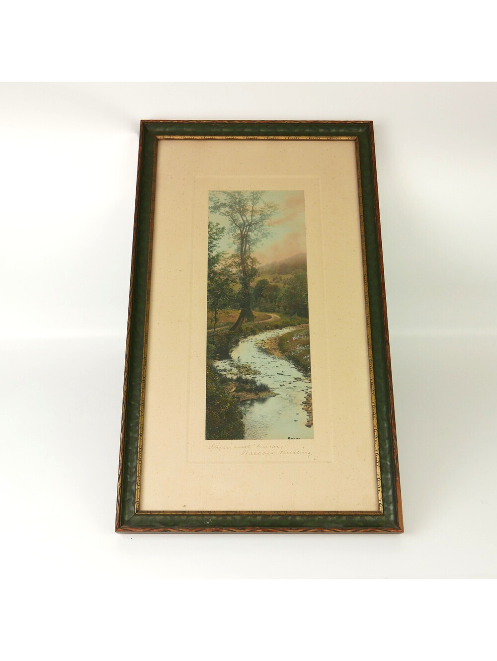 Wallace Nutting Hand Colored Photograph Print Plymouth Curves Antique 1913 Frame